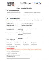 Download the Student Immunization Form
